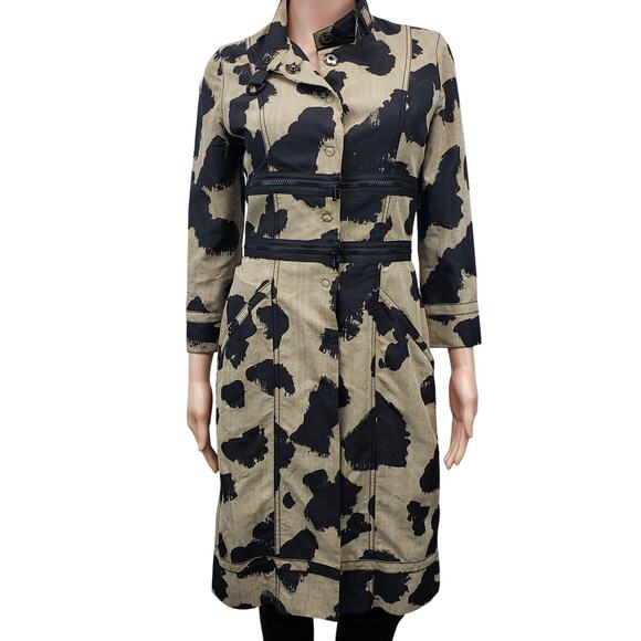 Rachel Roy Trench Coat Snap Closure Lined Zipper Detail Modal XS X-Small - Picture 1 of 11